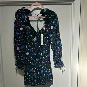 For Love And Lemons Black Floral Dress